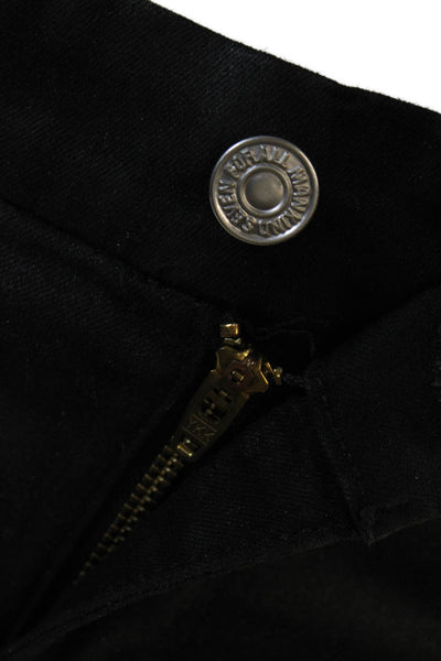 7 For All Mankind Womens Zip Button Sleek Skinny Leg Pants Black Size EUR 28