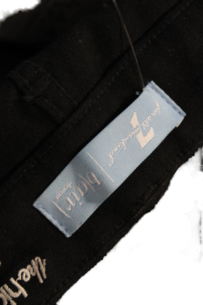 7 For All Mankind Womens Zip Button Sleek Skinny Leg Pants Black Size EUR 28