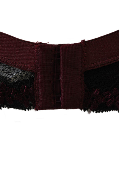 Huit Lingerie Womens Floral Lace Cup Bow Detail Underwired Bra Black Size 34E