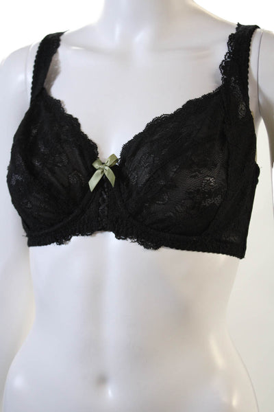 Fayreform Womens Lace Up Detail Bow Accent Underwire Bra Black Size 34E