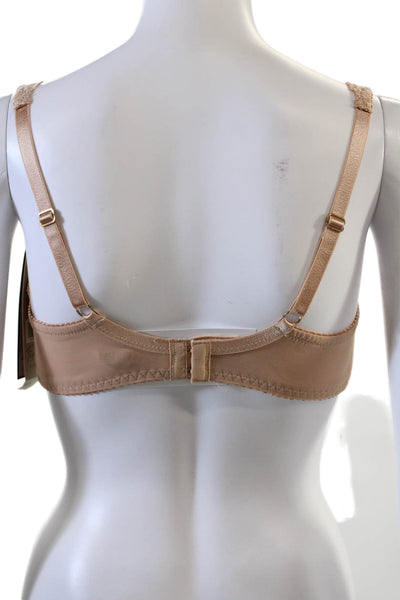 Fayreform Womens Scalloped Lace Trim Underwired Bra Solid Beige Size 34E