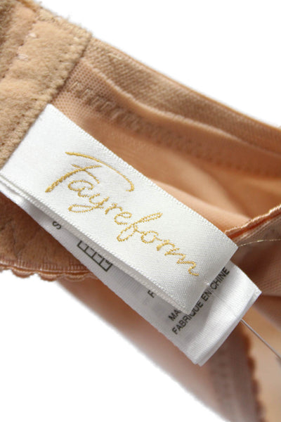 Fayreform Womens Scalloped Lace Trim Underwired Bra Solid Beige Size 34E