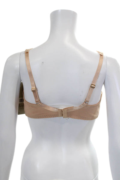 Fayreform Womens Floral Lace Scalloped Lace Underwired Bra Beige Size 36D
