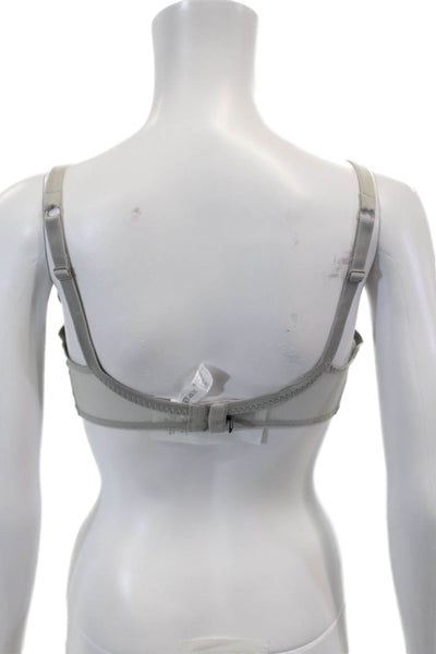 Princess Tam Tam Womens Lace Trim Detail Underwire Bra Light Gray Size 34E