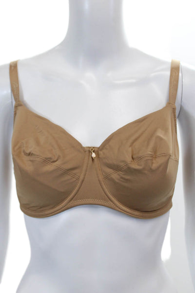 Lise Charmel Womens Charm Accent Basic Underwired Bra Solid Beige Size 34D