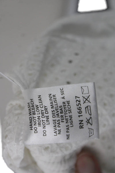 Guizio Women's Button Closure Eyelet Cargo Micro Mini Skirt White Size M