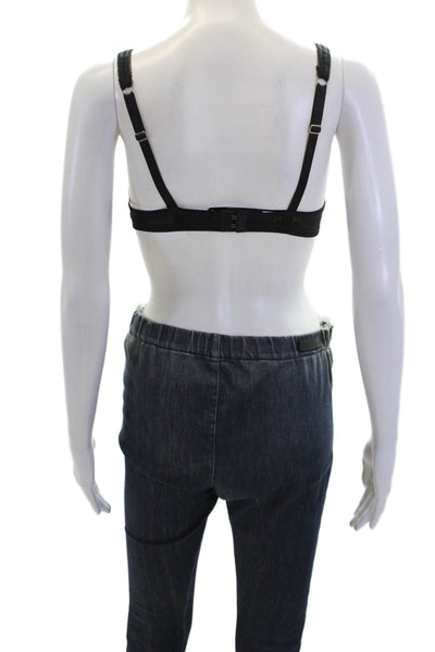 Masquerade Womens Sheer Underwired Adjustable Balconette Bra Black Size 32D