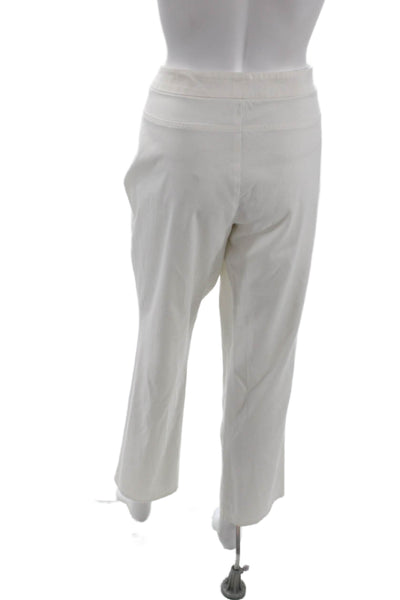 Akris Womens Tailored Slim Fit Straight Leg Trouser Pants White Size 12