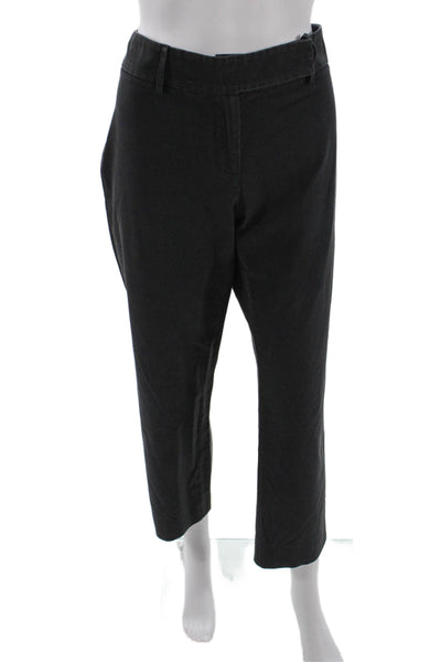 Piazza Sempione Womens Cotton Tailored Straight Leg Trouser Pants Blue Size 48