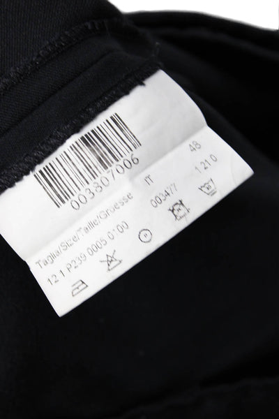 Piazza Sempione Womens Cotton Tailored Straight Leg Trouser Pants Blue Size 48