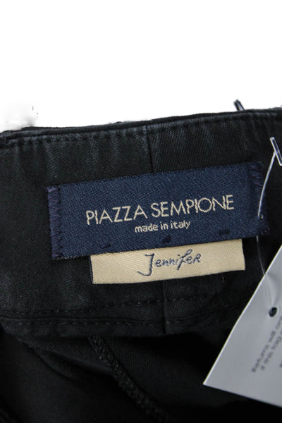 Piazza Sempione Womens Cotton Tailored Straight Leg Trouser Pants Blue Size 48