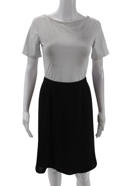 Giorgio Armani Womens Polka Dot Print Tailored Pencil Skirt Black Size 44