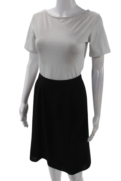 Giorgio Armani Womens Polka Dot Print Tailored Pencil Skirt Black Size 44