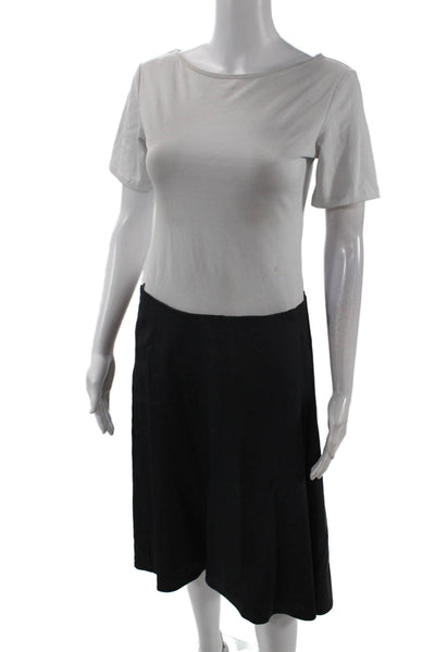 Max Mara Womens Pleated Tailored Pencil Midi Zip Up Skirt Gray Size 10