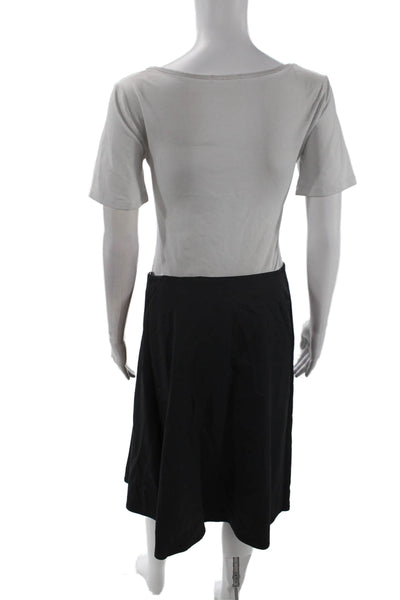 Max Mara Womens Pleated Tailored Pencil Midi Zip Up Skirt Gray Size 10