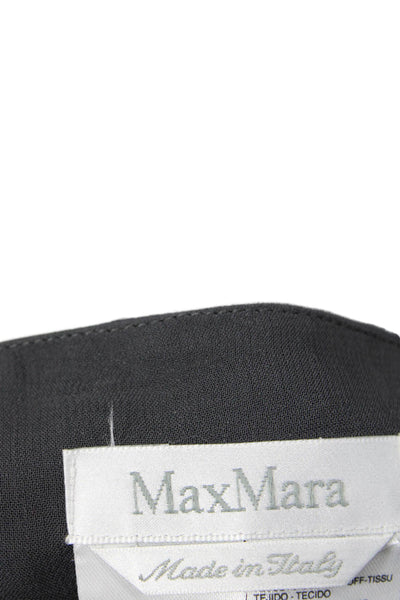 Max Mara Womens Pleated Tailored Pencil Midi Zip Up Skirt Gray Size 10