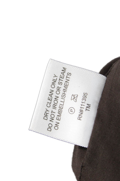 Tory Burch Womens Cotton Pleated Embellished Waist Boho Skirt Brown Size 10