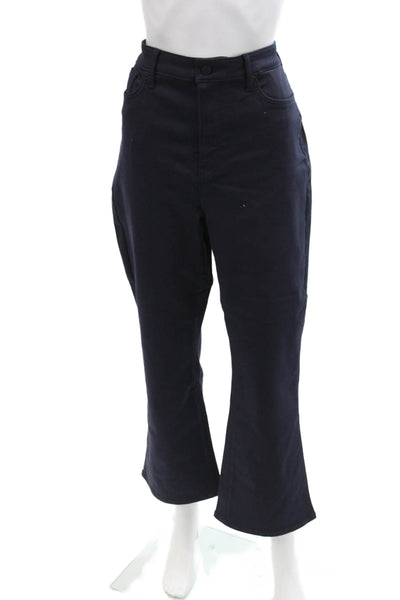 NYDJ Women's Button Closure Five Pocket Straight Leg Pants Navy Blue Size 14