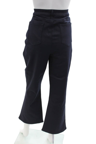 NYDJ Women's Button Closure Five Pocket Straight Leg Pants Navy Blue Size 14