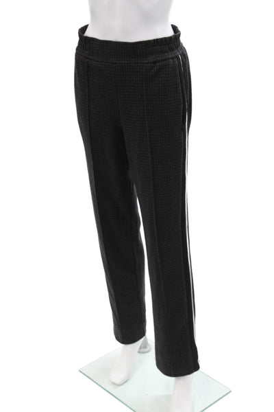 Me + Em Womens Elastic Waistband Pleated Houndstooth Pants Gray Cotton Size 4