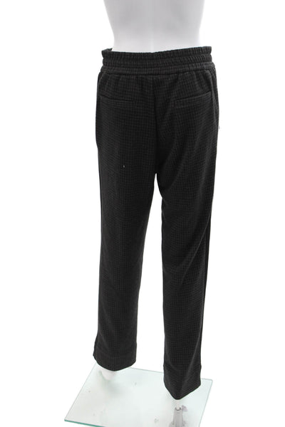 Me + Em Womens Elastic Waistband Pleated Houndstooth Pants Gray Cotton Size 4