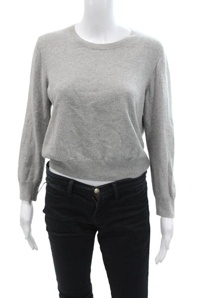 Talula Womens Cashmere Long Sleeve Round Neck Knit Sweater Gray Size L