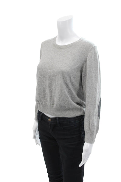 Talula Womens Cashmere Long Sleeve Round Neck Knit Sweater Gray Size L