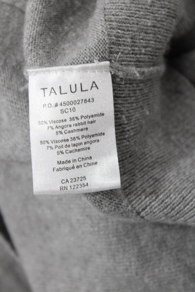 Talula Womens Cashmere Long Sleeve Round Neck Knit Sweater Gray Size L