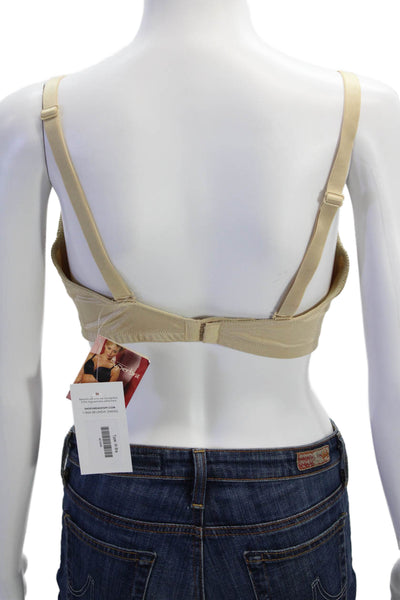 Panache Womens Lightly Padded Adjustable Multi-Way Plunge Bra Beige Size 36E