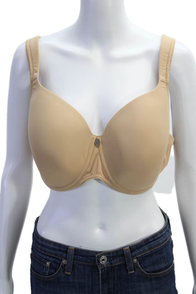 Conturelle Womens Solid Adjustable Hook Closure Underwire Bra Beige Size 42D