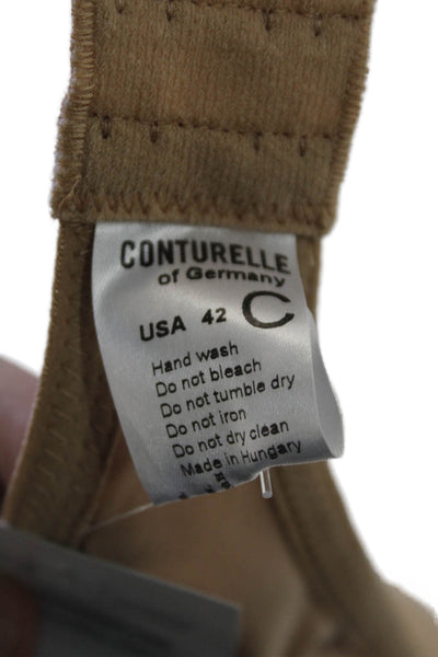 Conturelle Womens Solid Adjustable Hook Closure Underwire Bra Beige Size 42C