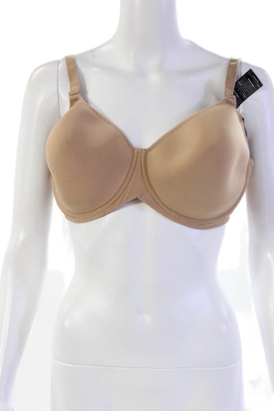 Simone Perele Womens Solid Adjustable Hook Closure Underwire Bra Beige Size 40D