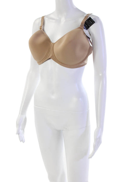 Simone Perele Womens Solid Adjustable Hook Closure Underwire Bra Beige Size 40D