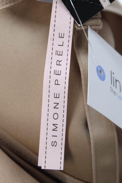 Simone Perele Womens Solid Adjustable Hook Closure Underwire Bra Beige Size 40D