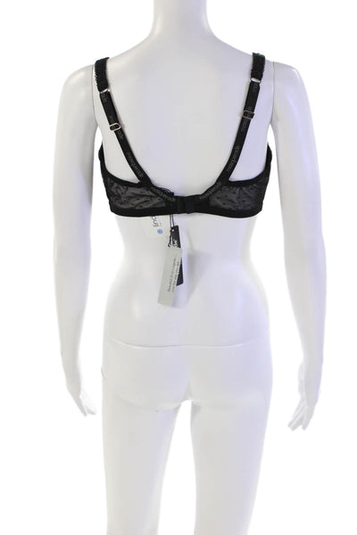 Masquerade Womens Spotted Lace Detail Adjustable Coquette Bra Black Size 38F