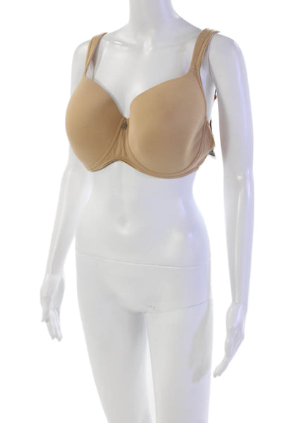 Conturelle Womens Solid Adjustable Hook Closure Underwire Bra Beige Size 38E