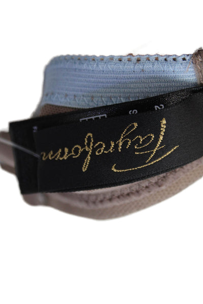 Fayreform Womens Sheer Contrast Floral Embroidery Underwire Bra Brown Size 42C