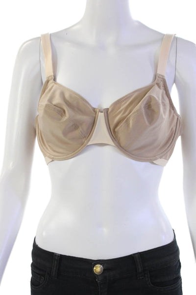 Simone Perele Womens Contrast Trim Detail Basic Underwire Bra Beige Size 40C