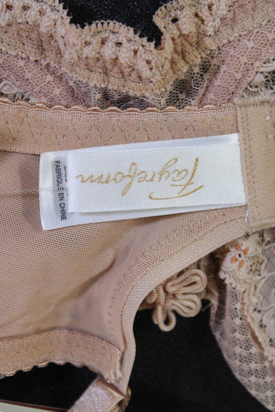 Fayreform Womens Floral Lace Cup Adjustable Underwired Bra Pink Size 34DD