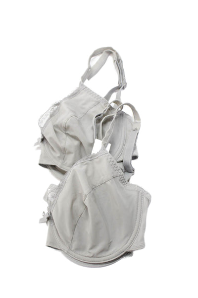 Princess Tam Tam Womens Lace Trim Unlined Underwire Bra Set Gray Size 32D