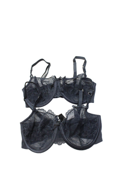 Elle Macpherson Intimates Womens Underwired Lace Bras Set Ink Blue Size 32DD