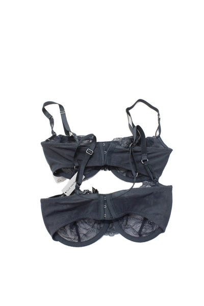 Elle Macpherson Intimates Womens Underwired Lace Bras Set Ink Blue Size 32DD