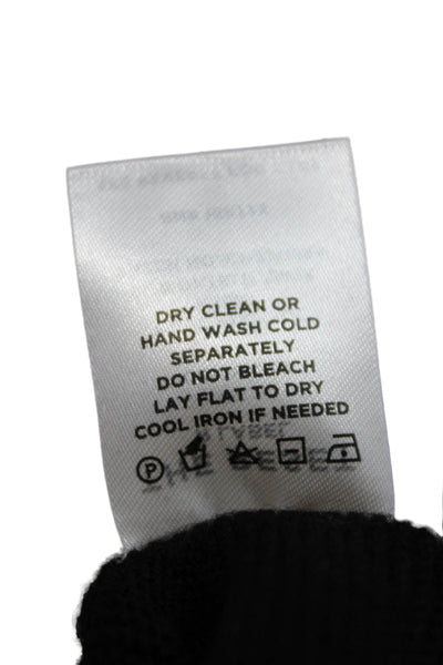 R Label The Reset Womens Wool Short Sleeve Casual Knit Top Black Size L