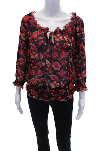 Josie by Natori Womens Floral Print Lightweight Pajama Top Multicolor Size S