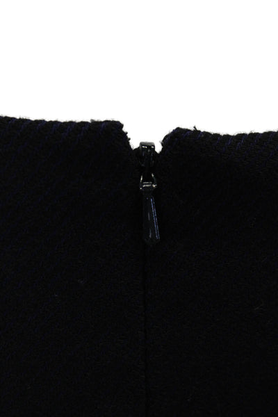 Rebecca Taylor Womens Wool Flower Embroidered Bubble Hem Dress Blue Size 6
