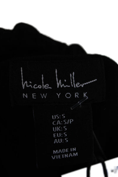 Nicole Miller Womens Sleeveless Round Neck Tiered Flare Dress Black Size S