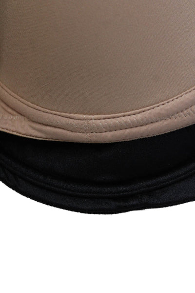 Panache Womens Cotton Lined Wired Clasp Super Bra Set Black Nude Size 36E 38E