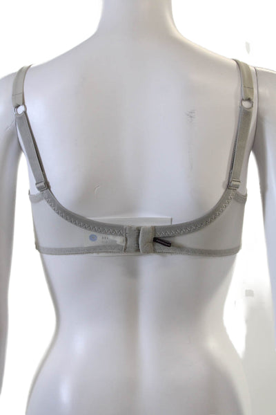 Princesse Tam Tam Womens Lace Trim Detail Bow Accent Bra Light Gray Size 36E