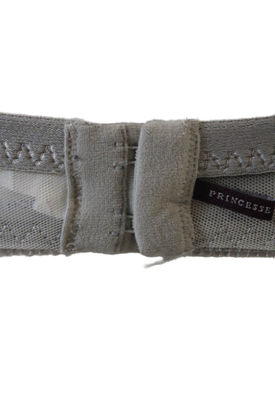 Princesse Tam Tam Womens Lace Trim Detail Bow Accent Bra Light Gray Size 36E