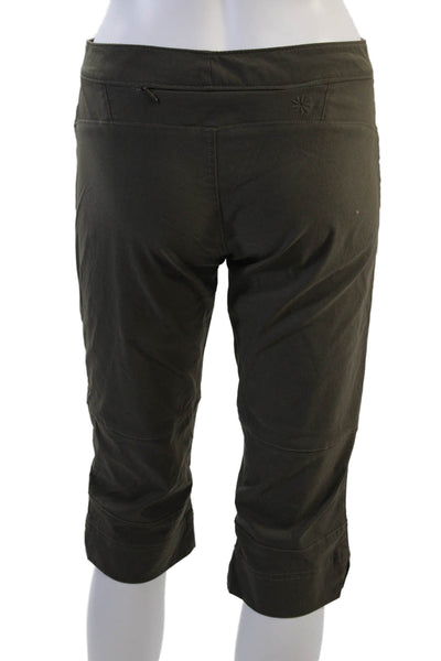 Athleta Womens Cotton Zip Lined Cropped Zip Casual Pants Khaki Brown Size 0